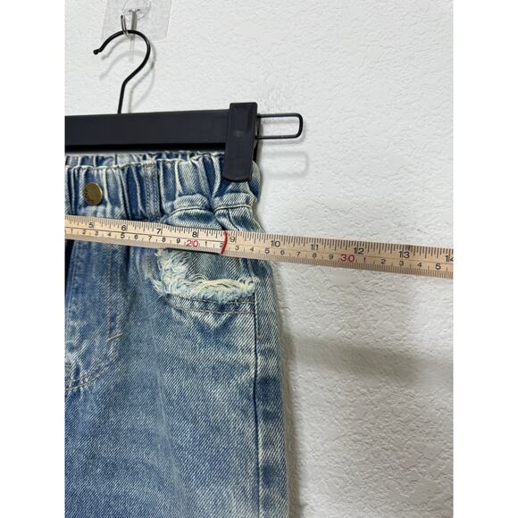 NWT Toddler Distressed Wide Leg Jeans Denim Elastic Waist Pants 7 - Picture 2 of 10